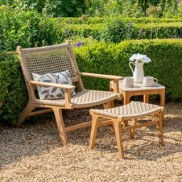 Harbour Lifestyle Sorrento Armchair with Ottoman in Taupe