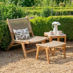 Harbour Lifestyle Sorrento Lounge Chair with Ottoman in Taupe