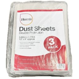 Harris Dust Sheets Double Protection 3 Pack Paint Floor & Furniture Protection