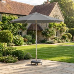 Harbour Lifestyle Zelos 2.5M Round Parasol with LED Lighting in Grey