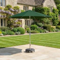 Harbour Lifestyle Zelos 2.5M Round Parasol with LED Lighting in Green