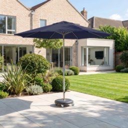 Harbour Lifestyle Zelos 3m Round Parasol with LED Lighting in Navy