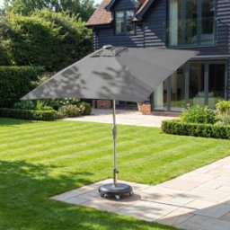 Harbour Lifestyle Zelos 2.5m Square Parasol with LED Lighting in Grey