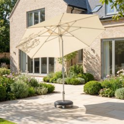 Harbour Lifestyle Zelos 3m Round Parasol with LED Lighting in Cream