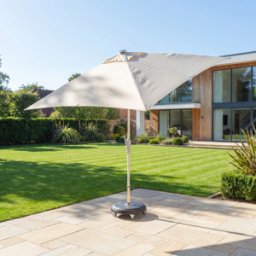 Harbour Lifestyle Zelos 2.5m Square Parasol with LED Lighting in Cream
