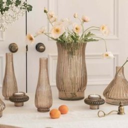 Ivyline - Airlie Ribbed Vase in Apricot