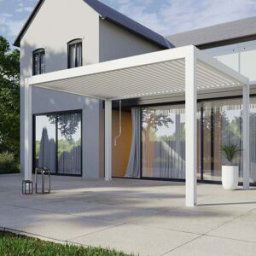 Harbour Lifestyle PergoSTET Plus 3m x 4m Rectangular Pergola with 3 Drop Sides and LED Lighting in White