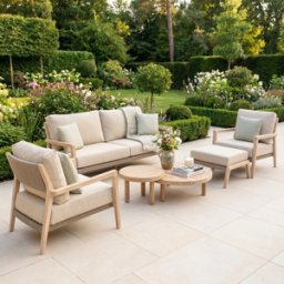 4 Seasons Outdoor Noah 3 Seat Sofa Set in Volga Grey
