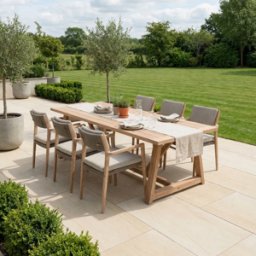 4 Seasons Outdoor Noah 6 Seat Rectangular Dining Set in Volga Grey