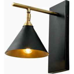 Pacific Lifestyle - Zeta Matt Black and Antique Brass Wall Lamp