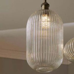 Pacific Lifestyle - Abigail Clear Ribbed Glass Tall Pendant