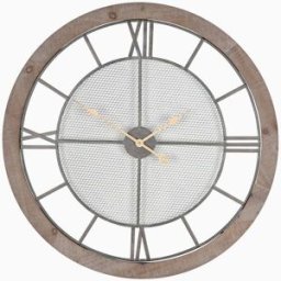 Pacific Lifestyle - Natural Wood & Metal Round Wall Clock