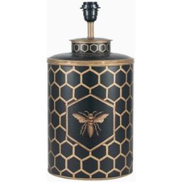 Pacific Lifestyle - Honeycomb Hand Painted Metal Table Lamp in Antique Black