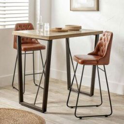 Pacific Lifestyle - Marca Sand Wash Acacia Wood and Black Metal Bar Table