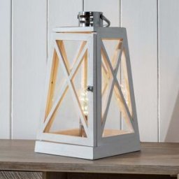Pacific Lifestyle - Devon White Wash and Chrome Lantern Table Lamp