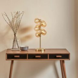 Pacific Lifestyle - Vecchio Lustre Glass Orb and Gold Metal Table Lamp