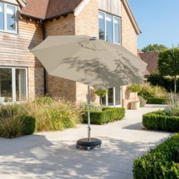 Harbour Lifestyle Zelos 3m Round Parasol with LED Lighting in Taupe