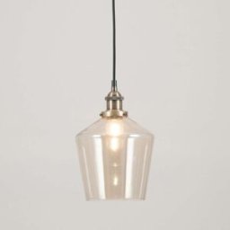 Pacific Lifestyle - Emmanuelle Antique Brass Metal and Clear Glass Pendant