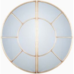 Pacific Lifestyle - Antique Gold Metal 2 Half Moon Section Wall Mirror