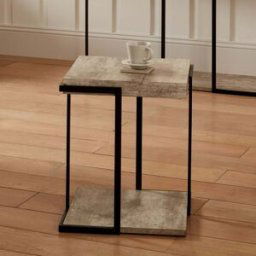 Pacific Lifestyle - Jersey Concrete Effect & Black Iron Side Table