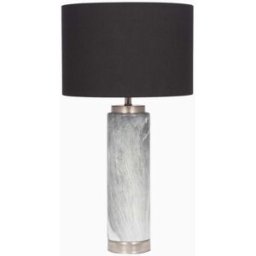 Pacific Lifestyle - Carrara Marble Effect Tall Ceramic Table Lamp in Grey
