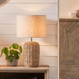 Pacific Lifestyle - Acer Natural Woven Tall Table Lamp in Ivory