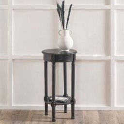 Pacific Lifestyle - Heritage Black Pine Wood Round Accent Table
