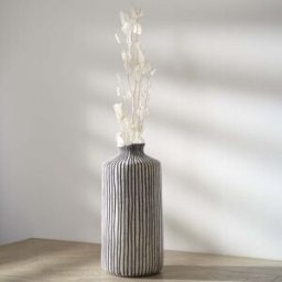 Pacific Lifestyle - Bude Blue and White Stripe Stoneware Vase
