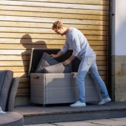 Pacific Lifestyle - Small Rattan Storage Box in Slate Grey