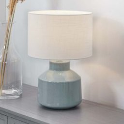 Pacific Lifestyle - Nora Duck Egg Blue Crackle Effect Table Lamp