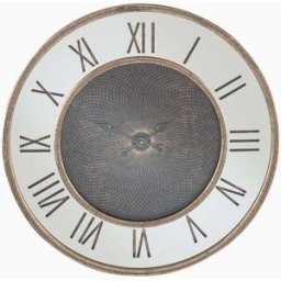 Pacific Lifestyle - Antique Gold Wood and Mirror Geo Print Wall Clock