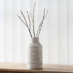 Pacific Lifestyle - Alina Dot Design Stoneware Vase in White