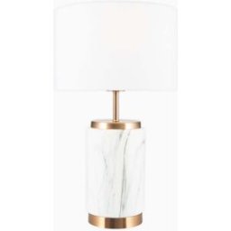 Pacific Lifestyle - Carrara Marble Effect and Brass Ceramic Table Lamp