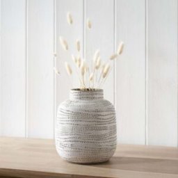 Pacific Lifestyle - Alina Dot Design Small Stoneware Vase in White