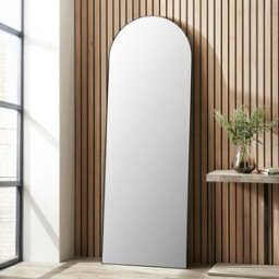 Pacific Lifestyle - Black Metal Slim Frame Arch Floor Mirror