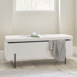 Pacific Lifestyle - Catania Bouclé Storage Bench With Black Legs