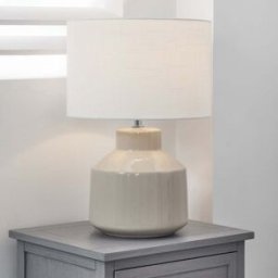 Pacific Lifestyle - Nora Cream Crackle Effect Table Lamp