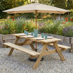 Alexander Rose Pine Wood Woburn Picnic Table - 5ft