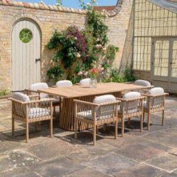 Harbour Lifestyle Paia 8 Seat Rectangular Dining Set in Linen