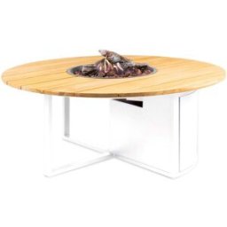 Cosi - Cosiloft 120 White and Teak Round Fire Pit