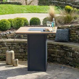 Cosi - Cosiloft 100 Black and Teak Firepit Bar Table