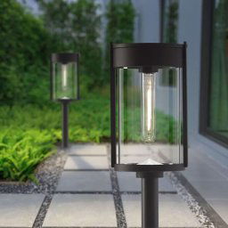 GTX Naturally Solar Pathway Vintage Style Lights 4 Pack Garden Lights Black