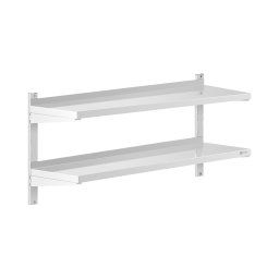 Stainless Steel Wall Shelf - 2 shelves - 40 x 120 cm