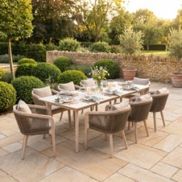 Harbour Lifestyle Evora 8 Seat Rectangular Dining Set in Mocha