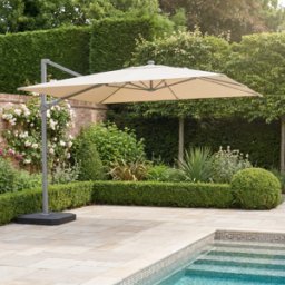 Harbour Lifestyle Hera 3m x 2m Rectangular Cantilever Parasol with LED Lighting in Beige