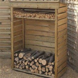 Rowlinson Garden Products 4 x 2 Rowlinson Log Store with Shelf