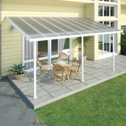10 x 18 Palram Canopia Feria Patio Cover White With Clear Panels