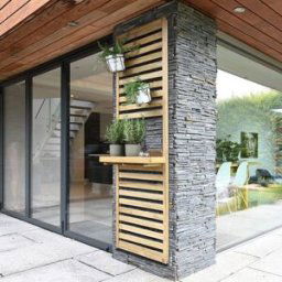 Forest Garden Forest Slatted Tall Wall Planter 1 Shelf - Pressure Treated