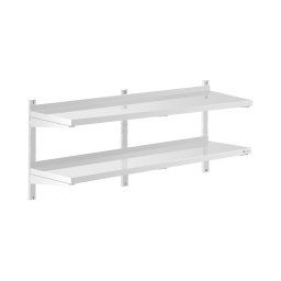 Stainless Steel Wall Shelf - 2 shelves - 40 x 140 cm