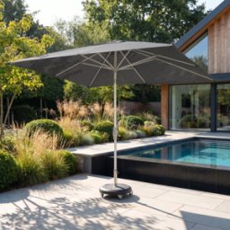 Harbour Lifestyle Zelos 3m x 2m Rectangular Parasol with LED Lighting in Grey